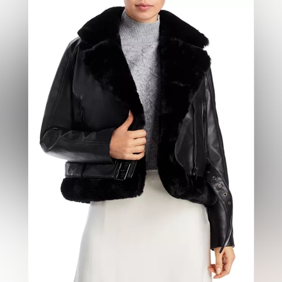Blank NYC Jackets & Blazers - BLANK NYC Faux Shearling Moto Jacket XS